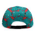 Red Crab Pattern Print Snapback Cap