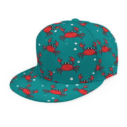 Red Crab Pattern Print Snapback Cap