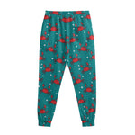 Red Crab Pattern Print Sweatpants