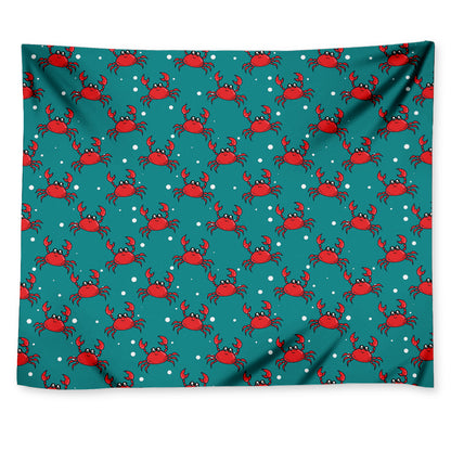 Red Crab Pattern Print Tapestry