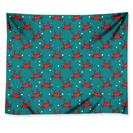 Red Crab Pattern Print Tapestry