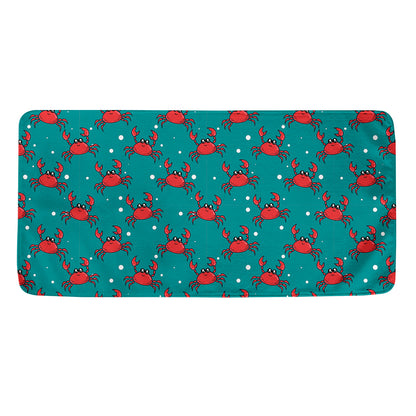 Red Crab Pattern Print Towel