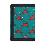 Red Crab Pattern Print Trifold Wallet