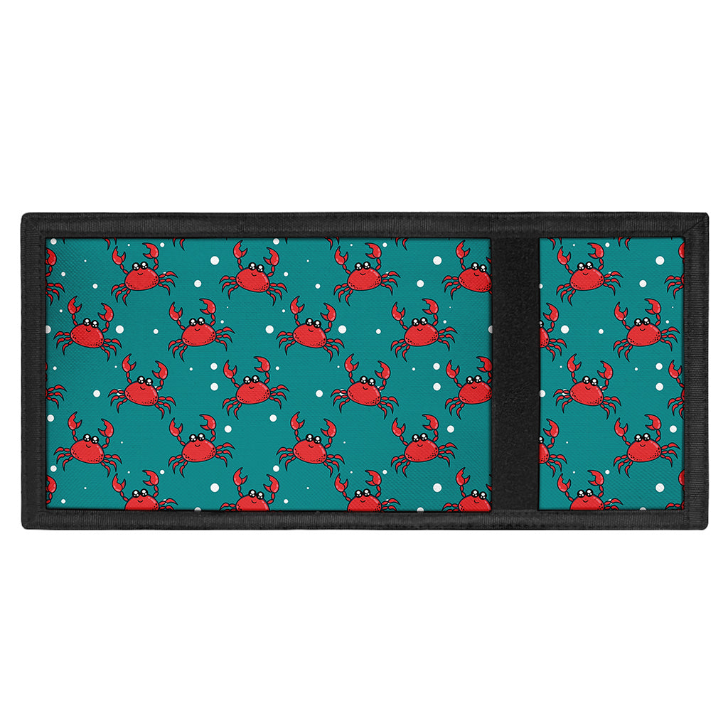 Red Crab Pattern Print Trifold Wallet