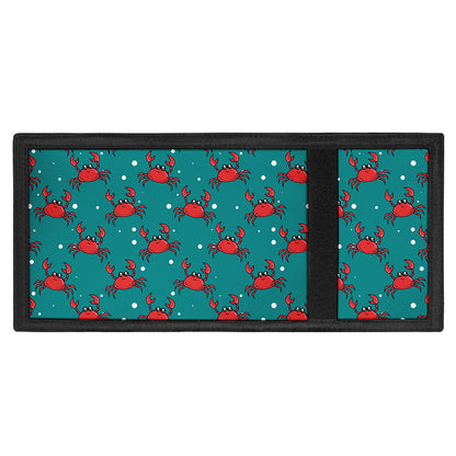 Red Crab Pattern Print Trifold Wallet