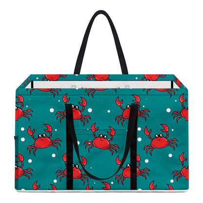 Red Crab Pattern Print Utility Tote Bag