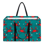 Red Crab Pattern Print Utility Tote Bag