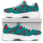 Red Crab Pattern Print White Chunky Shoes