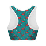 Red Crab Pattern Print Women's Sports Bra