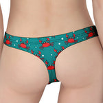 Red Crab Pattern Print Women's Thong