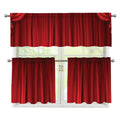 Red Curtain Theater Print 3 Piece Kitchen Curtains