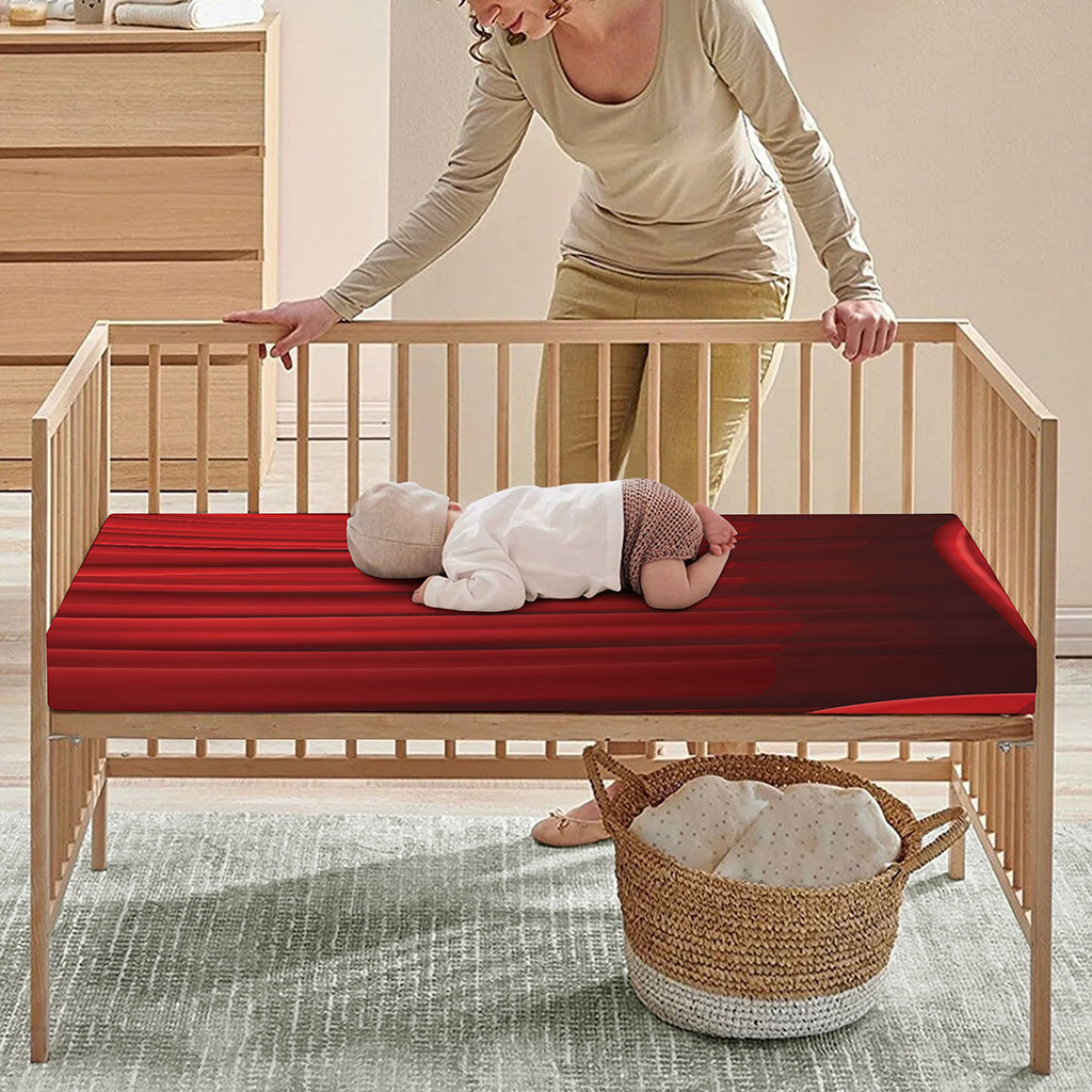 Red Curtain Theater Print Baby Crib Sheet
