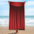 Red Curtain Theater Print Beach Towel