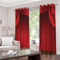 Red Curtain Theater Print Dimout Grommet Curtains