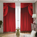 Red Curtain Theater Print Dimout Pencil Pleat Curtains