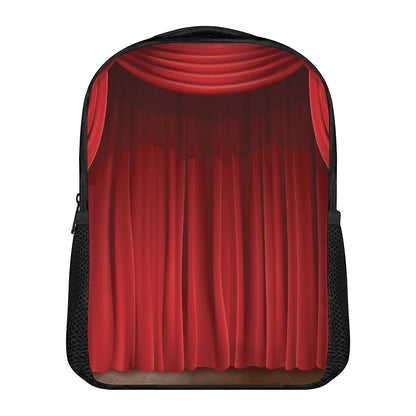 Red Curtain Theater Print Casual Backpack