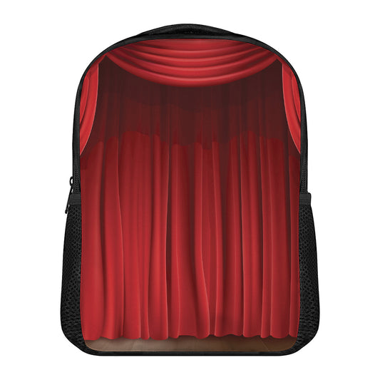 Red Curtain Theater Print Casual Backpack