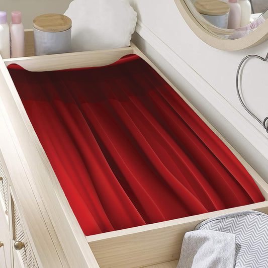 Red Curtain Theater Print Changing Pad Cover