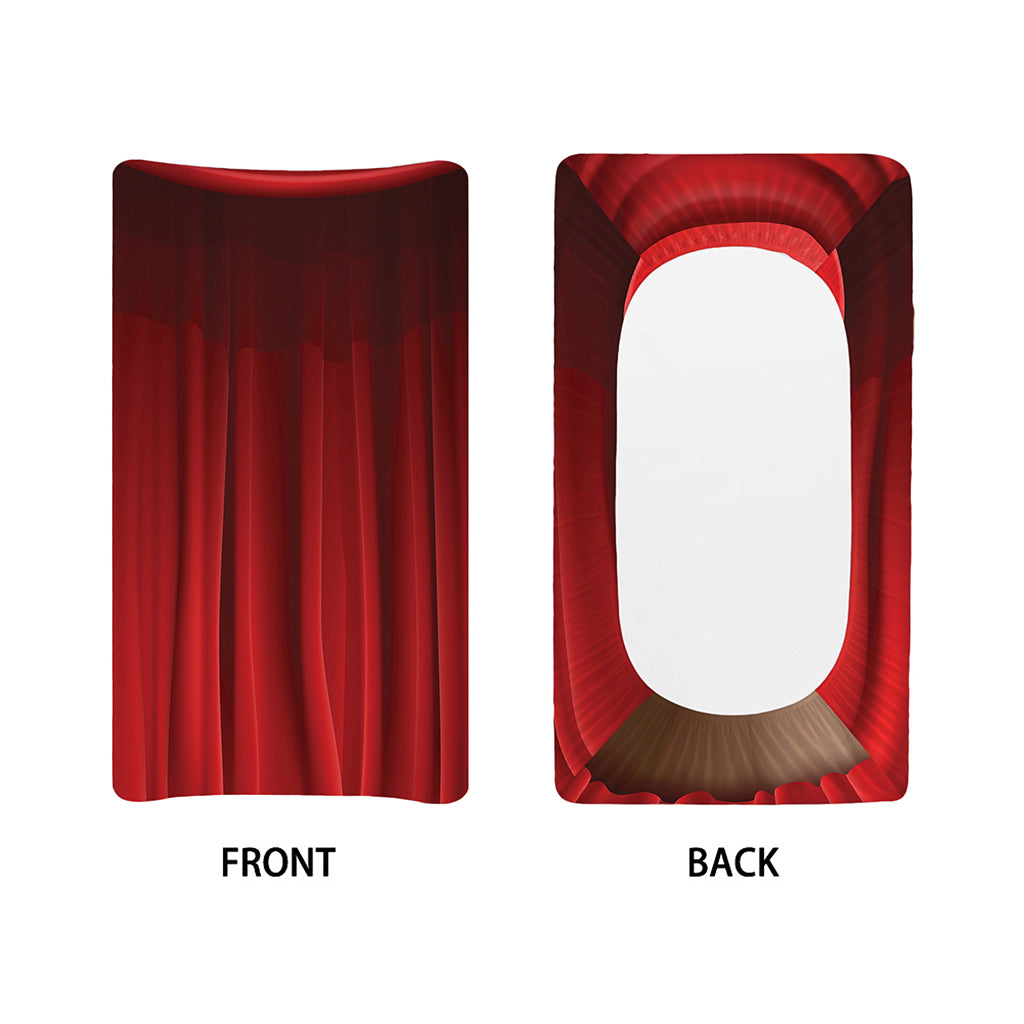 Red Curtain Theater Print Changing Pad Cover