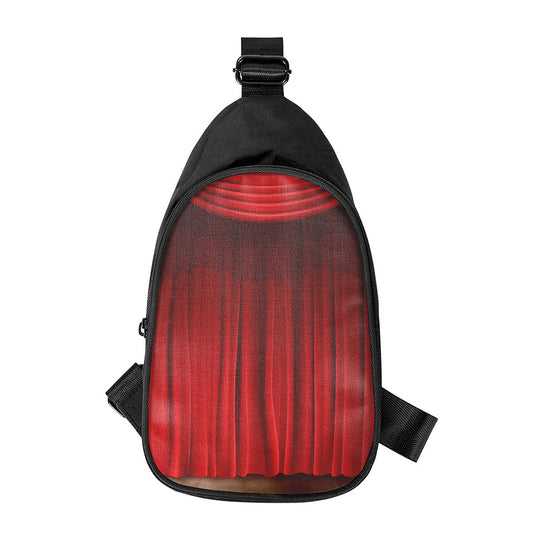 Red Curtain Theater Print Chest Bag