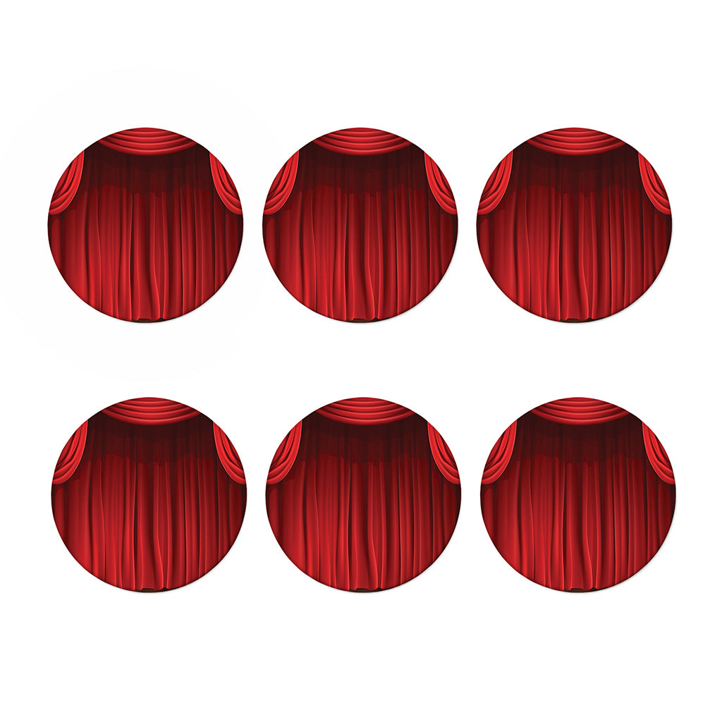 Red Curtain Theater Print Coaster Set