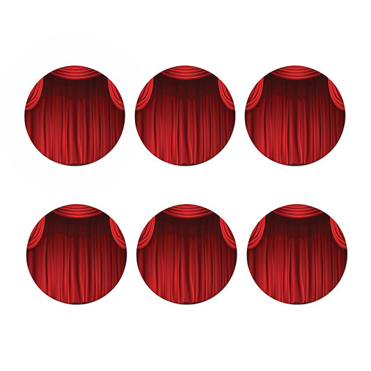 Red Curtain Theater Print Coaster Set
