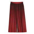Red Curtain Theater Print Cotton Front Slit Maxi Skirt
