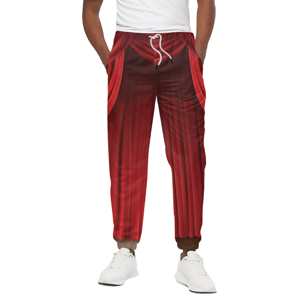 Red Curtain Theater Print Cotton Pants