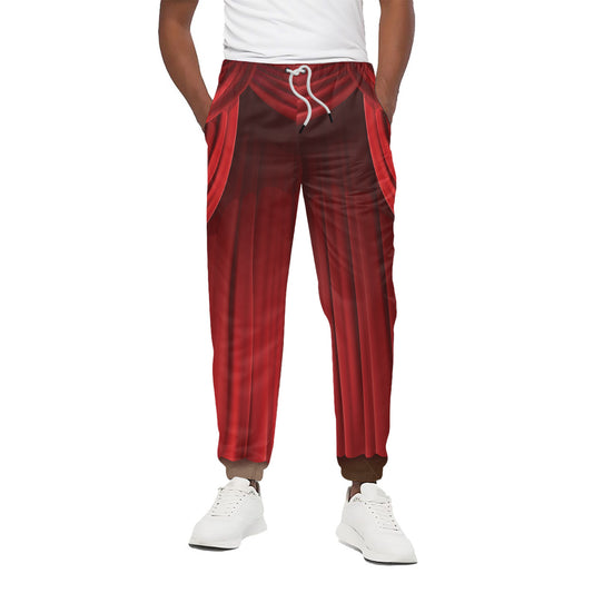 Red Curtain Theater Print Cotton Pants