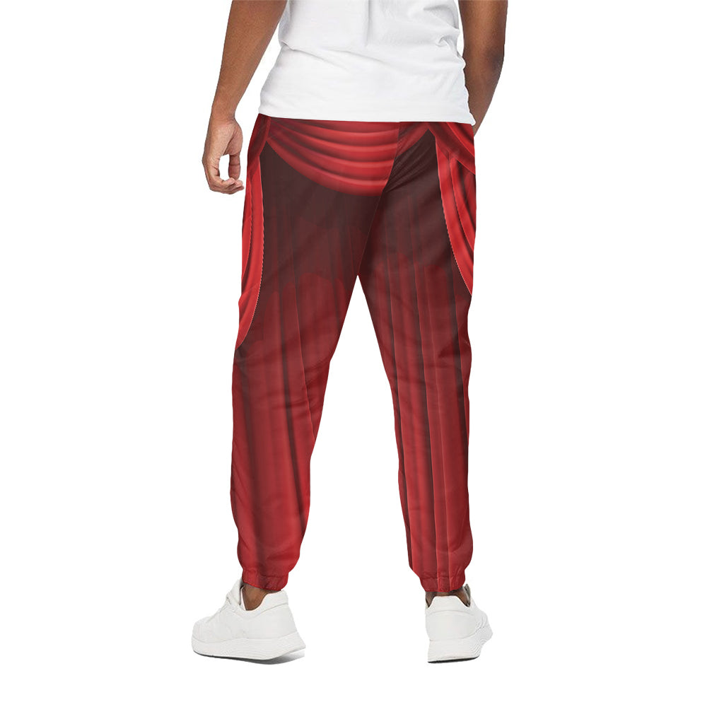 Red Curtain Theater Print Cotton Pants