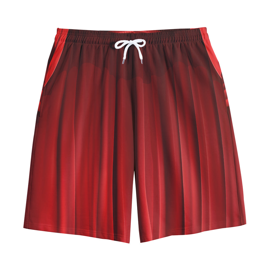 Red Curtain Theater Print Cotton Shorts