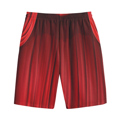 Red Curtain Theater Print Cotton Shorts