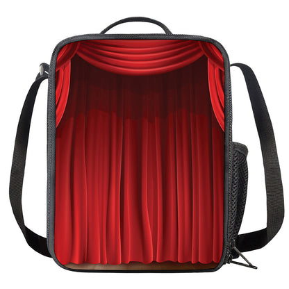 Red Curtain Theater Print Crossbody Lunch Bag