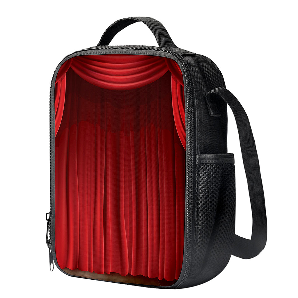 Red Curtain Theater Print Crossbody Lunch Bag