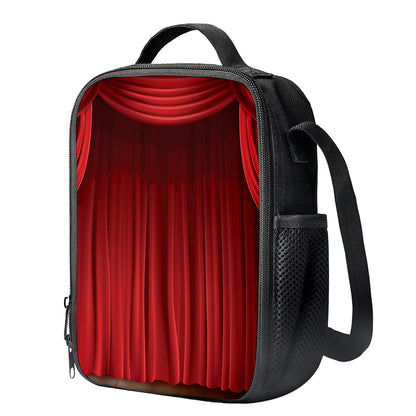 Red Curtain Theater Print Crossbody Lunch Bag