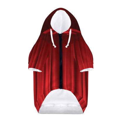 Red Curtain Theater Print Dog Zip Up Hoodie