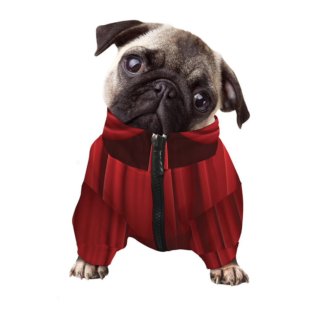 Red Curtain Theater Print Dog Zip Up Jacket