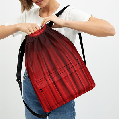 Red Curtain Theater Print Drawstring Backpack