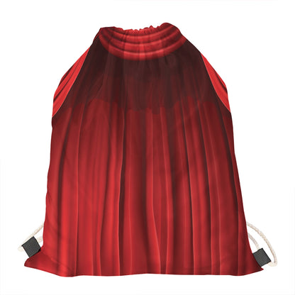 Red Curtain Theater Print Drawstring Bag