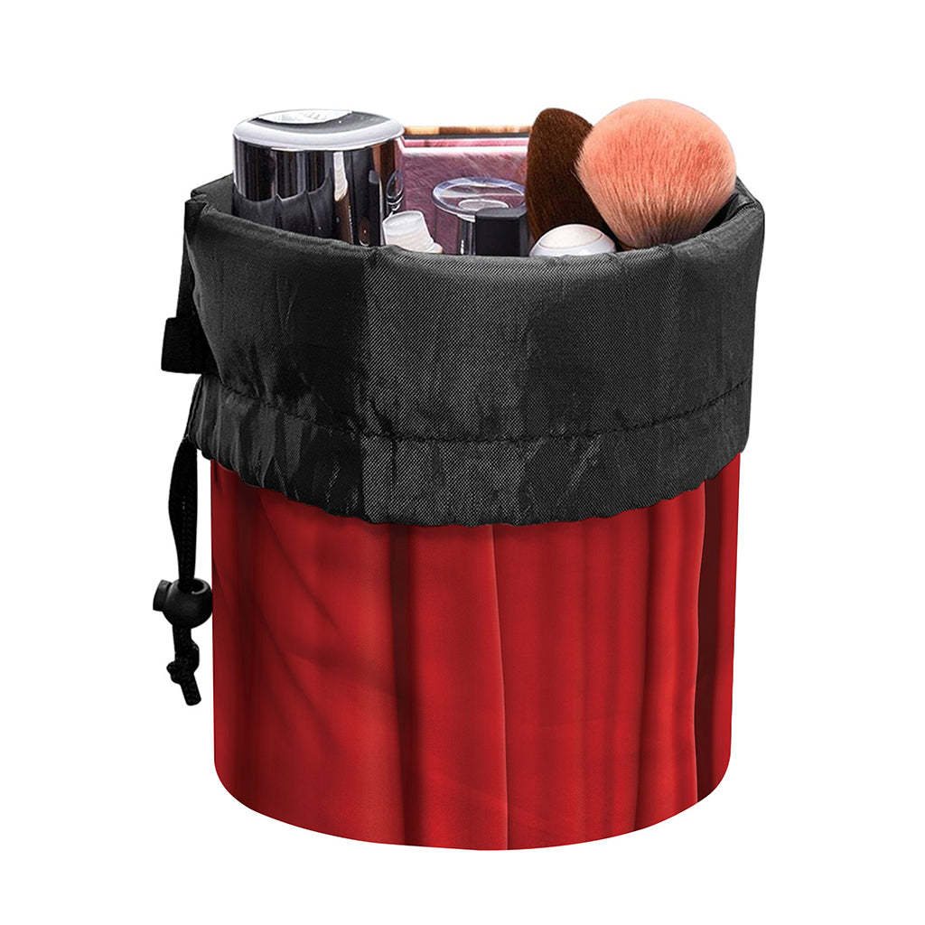 Red Curtain Theater Print Drawstring Makeup Bag