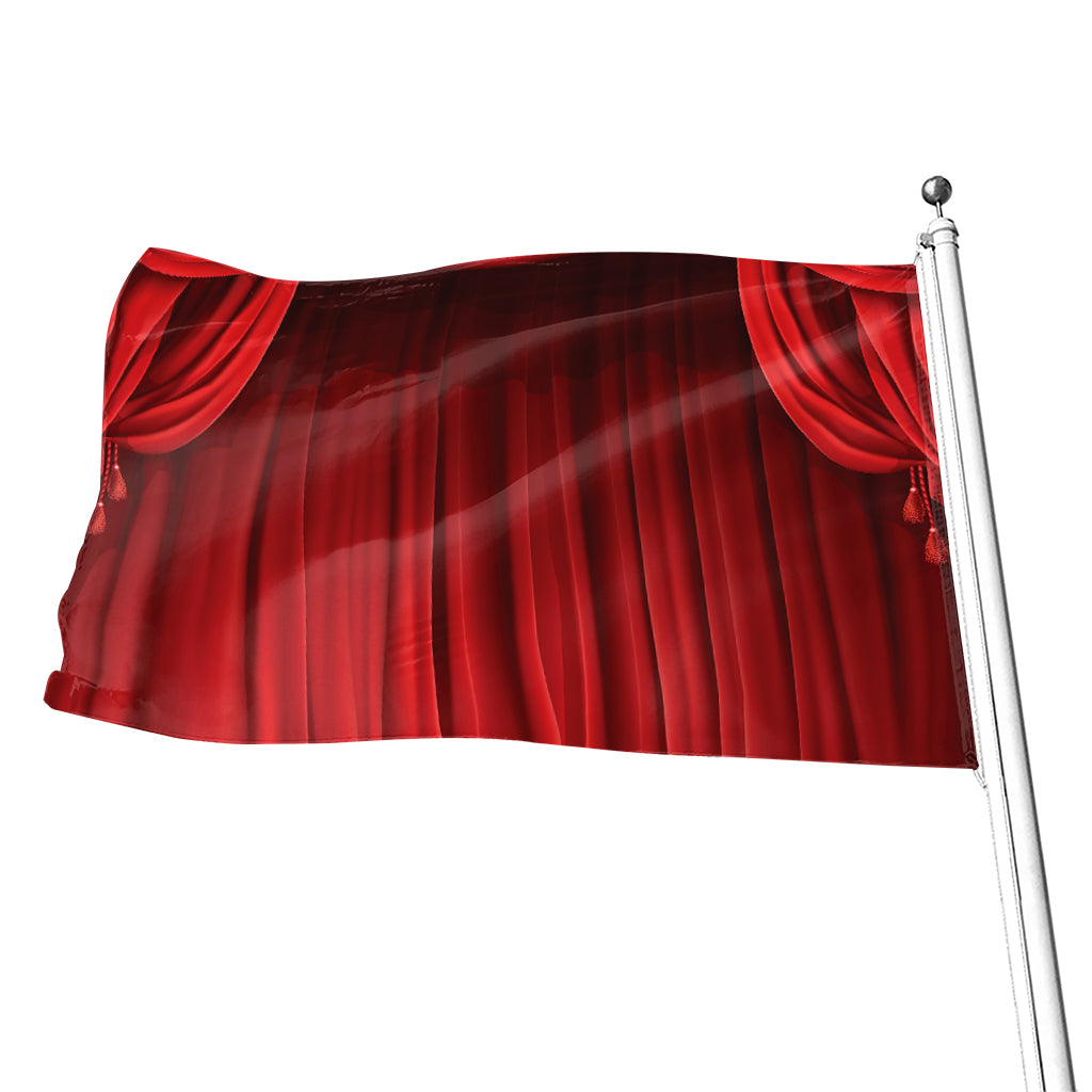 Red Curtain Theater Print Flag