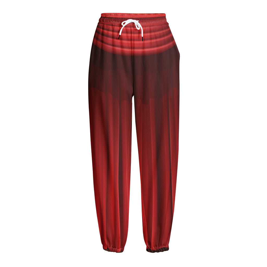 Red Curtain Theater Print Fleece Lined Knit Pants