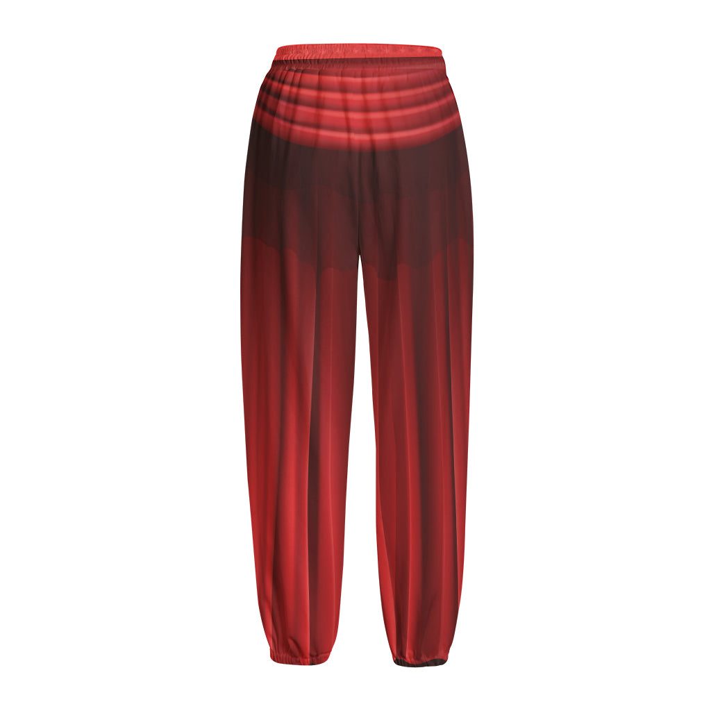 Red Curtain Theater Print Fleece Lined Knit Pants