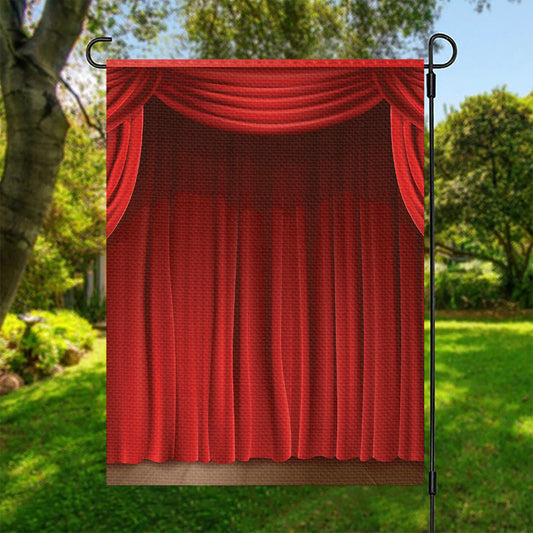 Red Curtain Theater Print Garden Flag