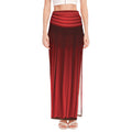 Red Curtain Theater Print High Slit Maxi Skirt