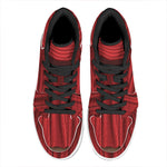 Red Curtain Theater Print High Top Leather Sneakers