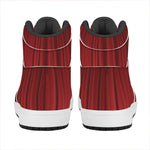 Red Curtain Theater Print High Top Leather Sneakers