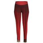 Red Curtain Theater Print High-Waisted Pocket Leggings