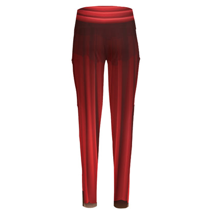 Red Curtain Theater Print High-Waisted Pocket Leggings