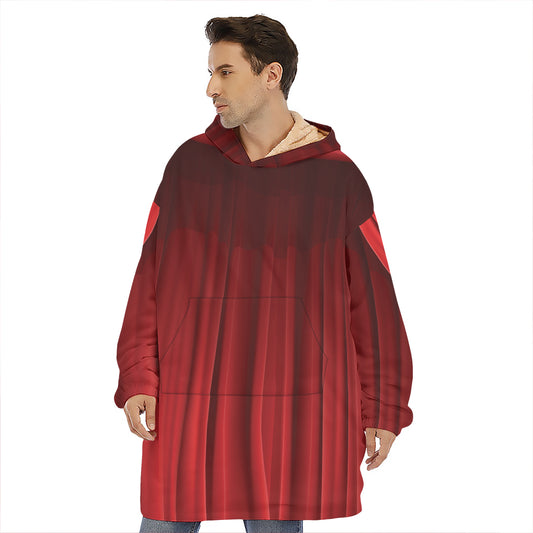 Red Curtain Theater Print Hoodie Blanket